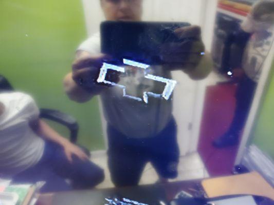 their camera showing no scratch before entering car wash