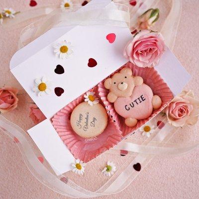 Valentine's Day 2023 Variety of Cute, Heart shaped and red pink custom character shape special french macarons in DMV Area