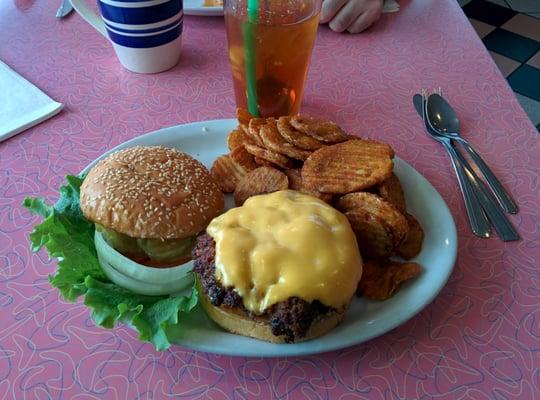 50/50 burger. 50% ground beef and 50% ground bacon. Delicious.