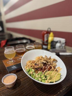 Poke Bowl, chicken, shrimp, tuna...