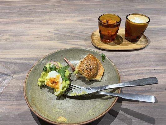 Avocado toast, club sandwich, cortado.