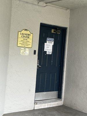 Laundry room often out of order.
