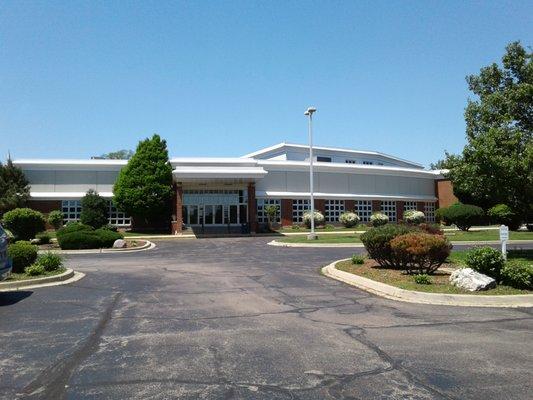 Asphalt could use a seal-coating, but the church is well-maintained, spacious, and lovely on the inside. This is the main/front entrance.