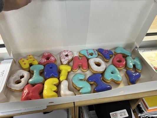 Customer birthday donuts