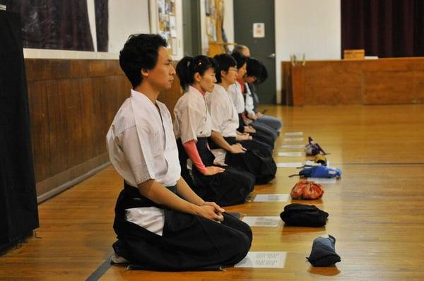 Line up to prepare for class.