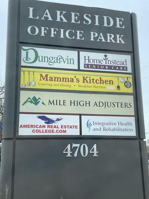 Law offices, physical therapy, this building has a little bit of everything. Small sign. Huge offerings.