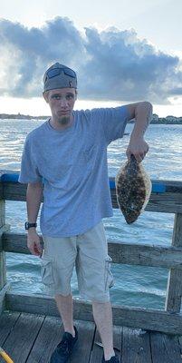 Our first flounder! Caught and released.
