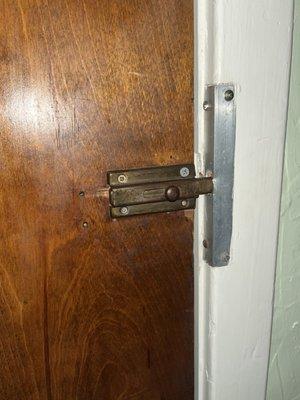 This is lock for my room as the actual lock no longer works and is disengaged by just turning the knob even after it's been "locked"