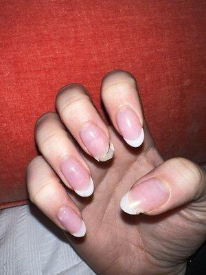 Powder dip nails started cracking the minute I left.