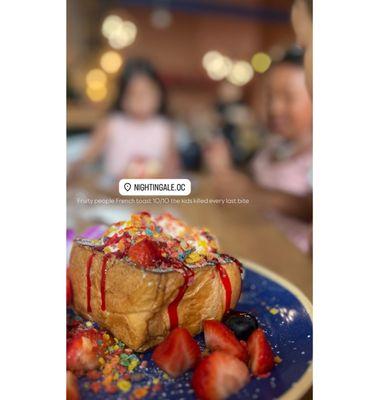 Fruity Pebble French Toast was a hit for the Kiddos!