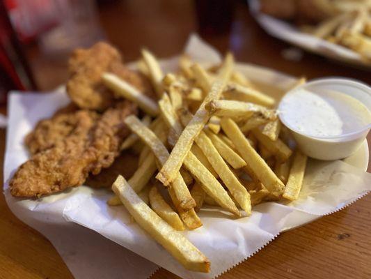 Chicken tenders and fries