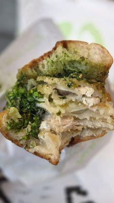 Chicken milanese up close