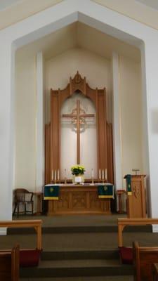 A view of the altar from the pews.
