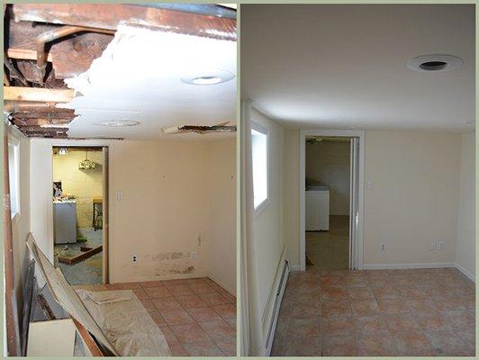 Flood Damage, before and after.