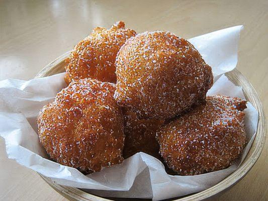 Can't remember the name of the dessert but it was sweet and very moist. Almost melted in our mouth. Tastes like sugar but there's not any.