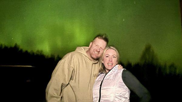 Northern lights at the Grizzly Lodge.