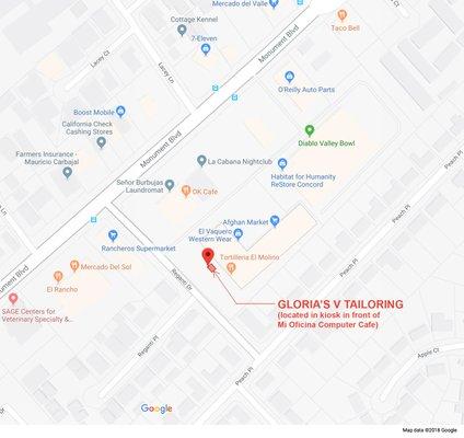 Map showing shop location within plaza