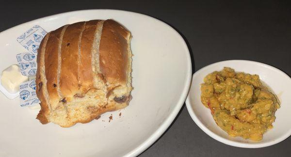 Complimentary bread and house made hummus