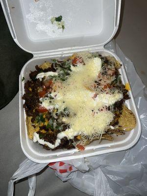 Asada nachos supreme