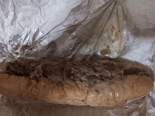 Scrumptious Philly Cheesesteak - loaded with meat and Cheese.