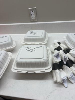 Containers with food inside