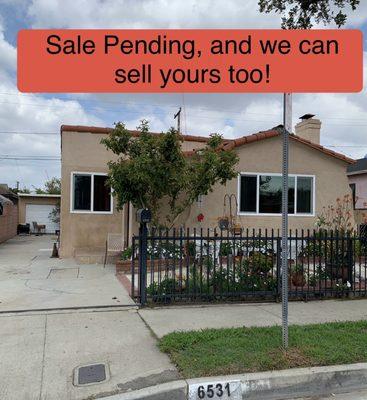 Pending in Escrow, closing soon, sold for much over listing Price.