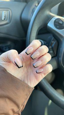Black, French tips