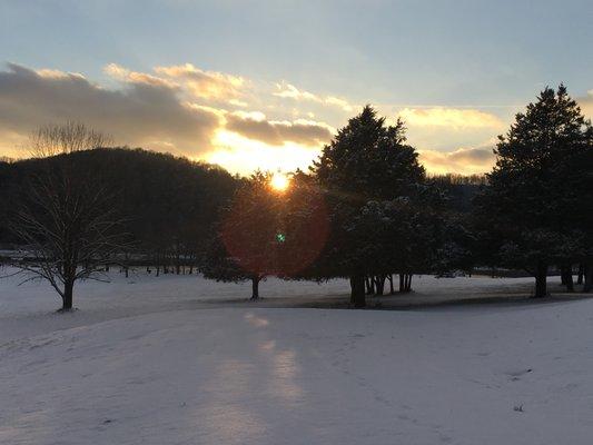 Sunset in January after Snow