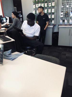 Rude customer service, sitting there like this and cursing filling in our info, oh and we are with the kids too. UNBELIEVABLE