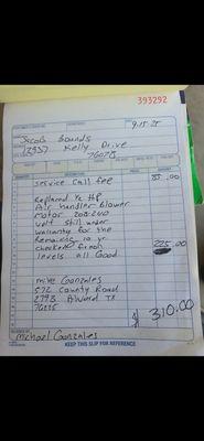 What it took to repair.