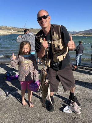 Kids day castaic lake, trout fishing, daddy daughter day...