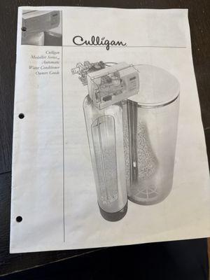 Culligan water conditioner I own