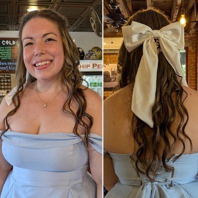 Balayage, cut, and styled