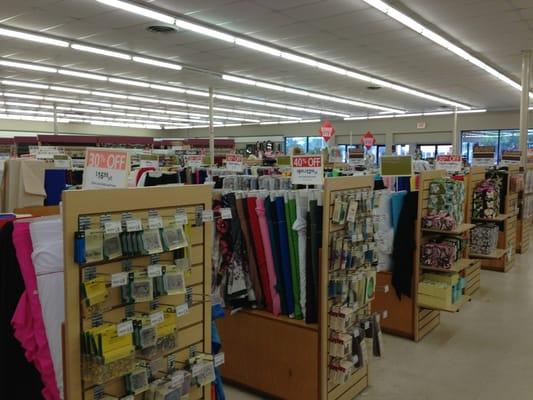 Facing toward entry from back