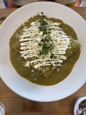 Verde chicken enchiladas