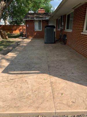 New stamped concrete patio