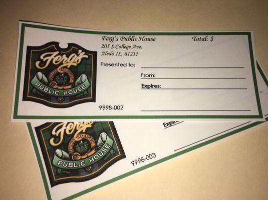 We have gift certificates available for purchase!