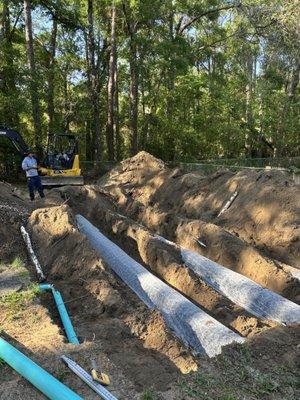 Inspecting the pipe before it can be covered up
