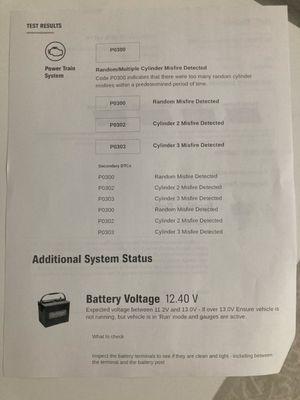 Autozone Diagnosis 2 days After getting a new Set of Ignition Coils and Spark Plugs supposedly put into my car