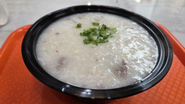 Minced beef congee