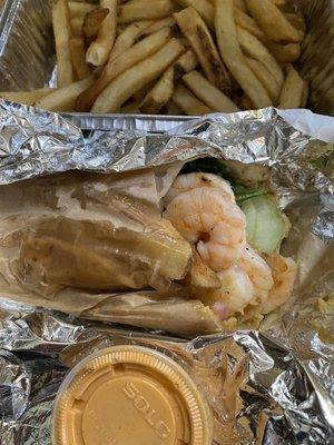 Fries, Shrimp Yeeroh with non dairy with vegan aioli.