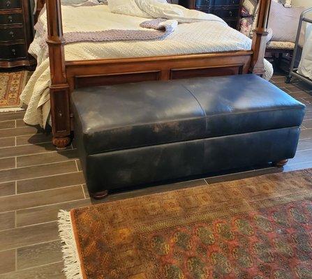 Arizona Leather custom oversized storage ottoman.