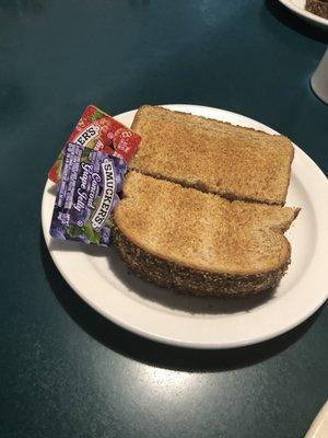 Whole wheat toast with jelly