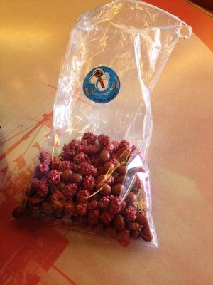 A bag of Boston baked beans and French roasted peanuts!