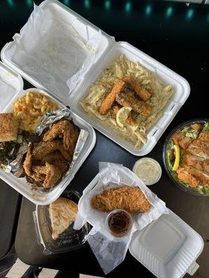 Assortment of items from their menu.