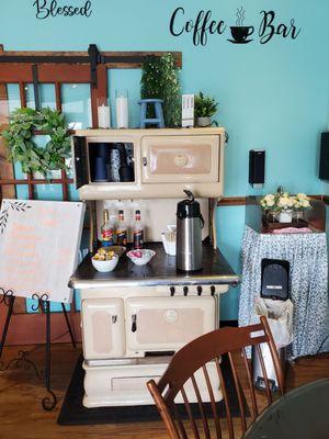 Cute coffee bar set up