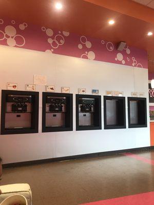 Never have all of the dispensers full anymore. Tonight there are only 3 out of 5 open. Pretty normal and acceptable to management it seems.