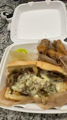 Cheesesteak & Philly Wings (5pc) Combo