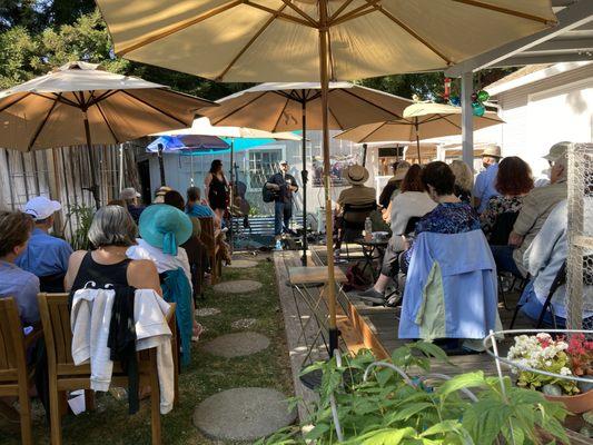 Our seating and shade are provided