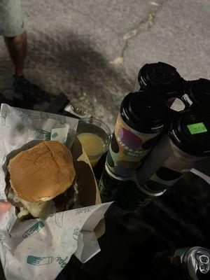 Parking lot party during the hurricane weekend.